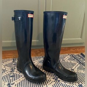 Tall Black Original Hunter Boots Gloss Finish